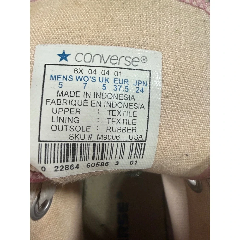 Converse Chuck Taylor All Star High Top Pink Canvas Sneakers Womens 7 Barbiecore